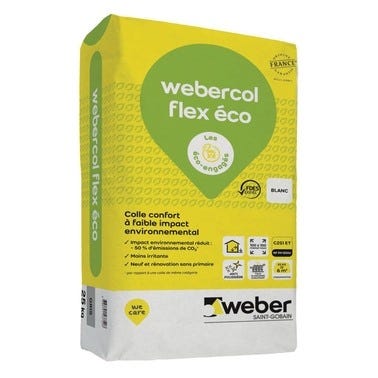 Mortier colle C2S1ET blanc 25kg Webercol Flex Eco - WEBER 0