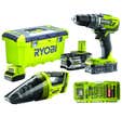 PERCEUSE VISSEUSE SANS FIL 18V RYOBI + Accessoires 55 pcs + 2 Batteries 5+2AH R18DD3-252VTA55 5133004609
