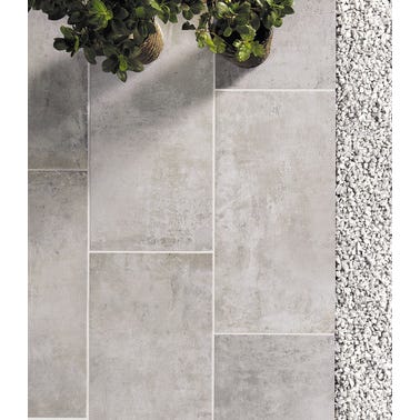 carrelage exterieur sol gris effet pierre l 30 8 x l 61 5 cm brew bricoman