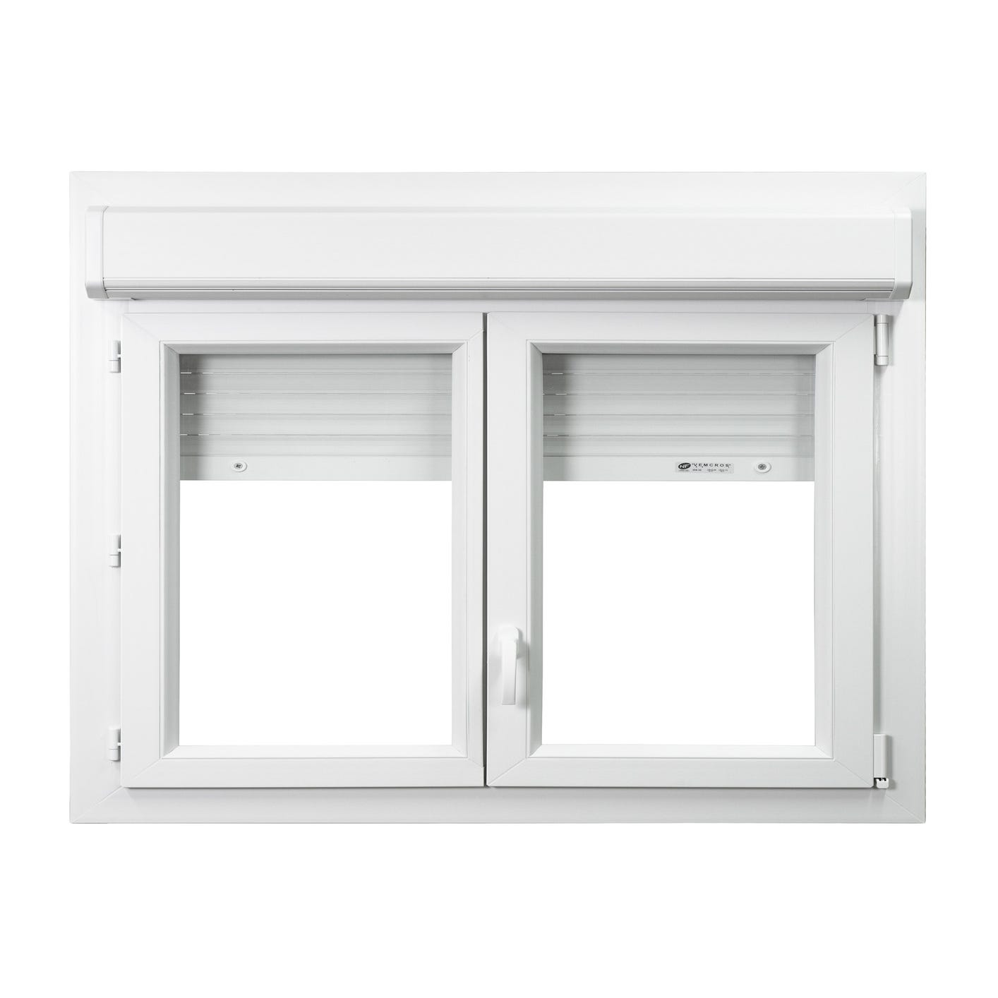 Fenêtre PVC avec volet roulant intégré monobloc Ob 2 vantaux H.75 x L.100 cm - GROSFILLEX 0