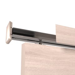 Rail pour porte coulissante Larg.83 cm en applique aluminium avec porte , habillage et amortisseur 1