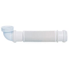 Siphon espace d'évier extra-plat pour évier 1 bac D40 Wirquin 30720481,  blanc