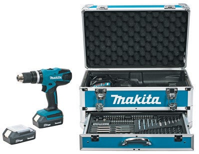 Perceuse Visseuse Makita A Percussion Sans Fil 18v Hp457dwex4 Coffret Acc 2 Batteries Empreinte Speciale Bricoman