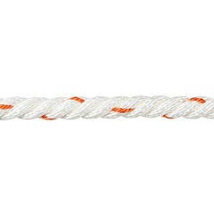Corde cablée polypropylène blanc/orange 12 mm Long.1 m 0