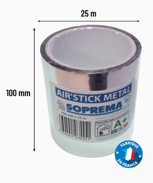 Ruban adhésif pour isolant mince métallisé Air'Stick Métal SOPREMA