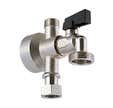 Applique jupe haute piquage Femelle écrou libre 12/17 + robinet pour machine à laver