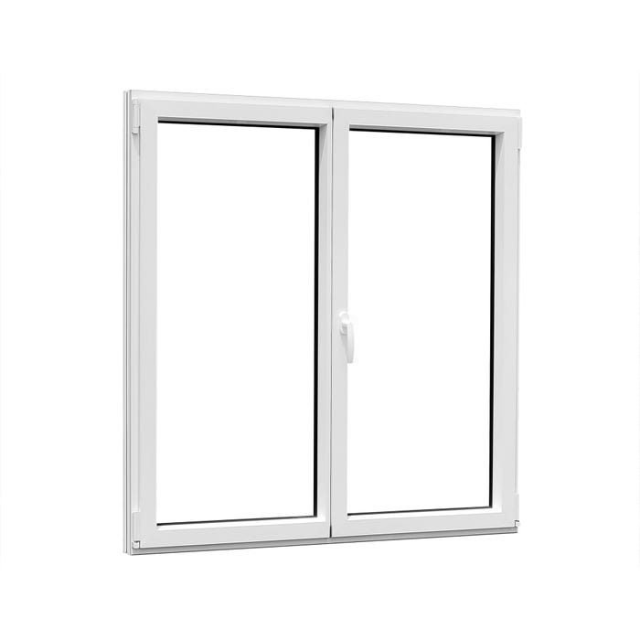 Fenêtre aluminium H.115 x l.100 cm ouvrant à la française 2 vantaux blanc 1