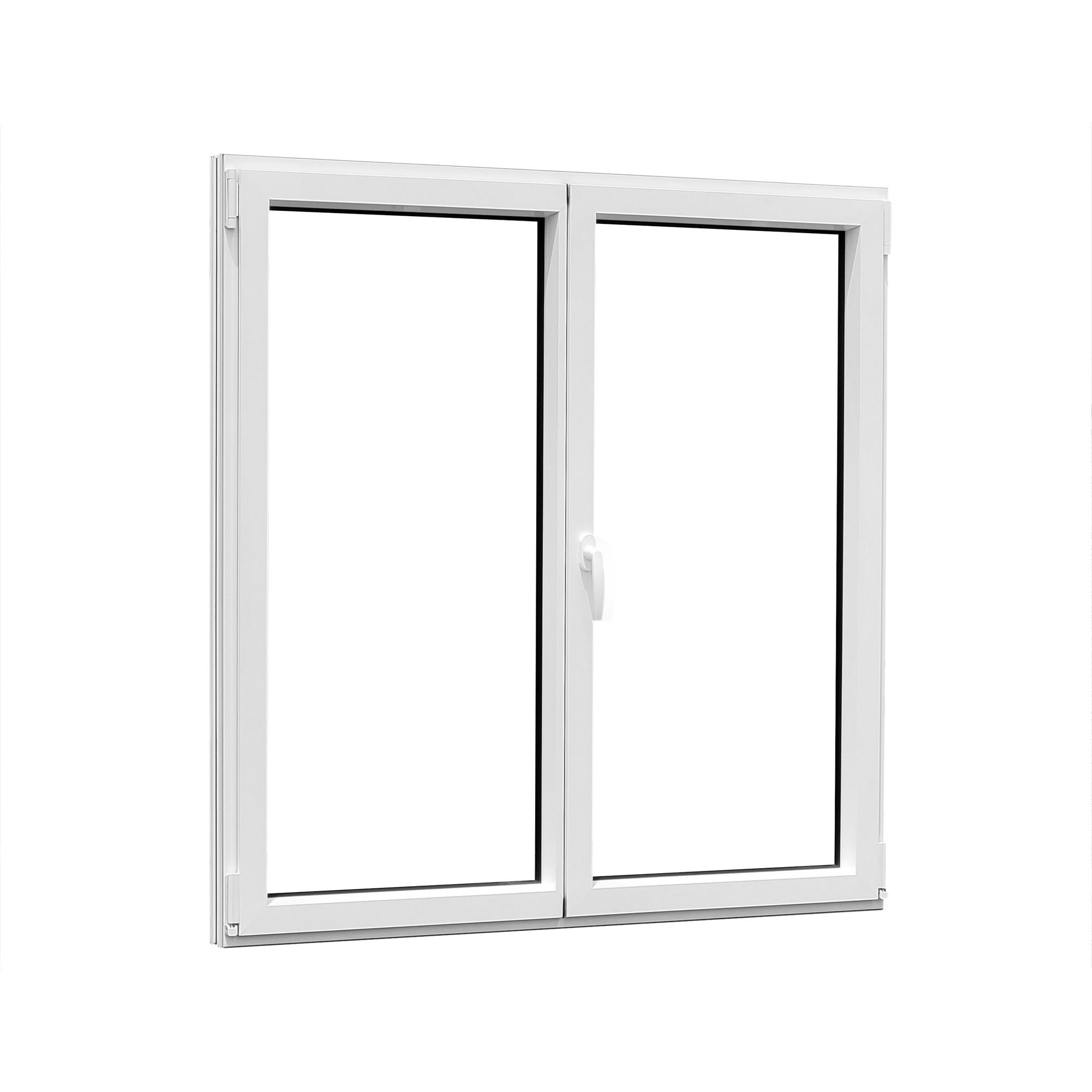 Fenêtre aluminium H.125 x l.120 cm ouvrant à la française 2 vantaux blanc 1