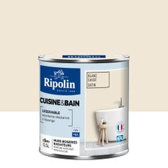 Peinture intérieure multi-supports acrylique satin blanc cassé 0,5 L Cuisine & bain - RIPOLIN 0