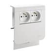 Adaptateur avec double prise 2P+T pour plinthe 20 x 80 mm - TEHALIT