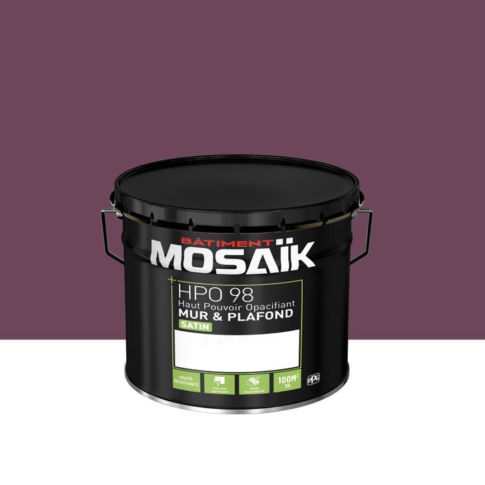 Peinture intérieure satin violet bouvreuil teintée en machine 10L HPO - MOSAIK 1