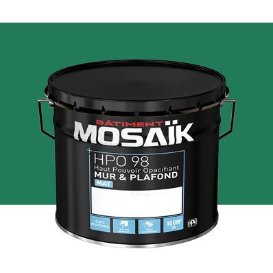 Peinture intérieure mat vert cresson teintée en machine 10L HPO - MOSAIK 1