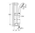 Ensemble de douche 3 jets avec barre GROHE TEMPESTA 100 (27927001)