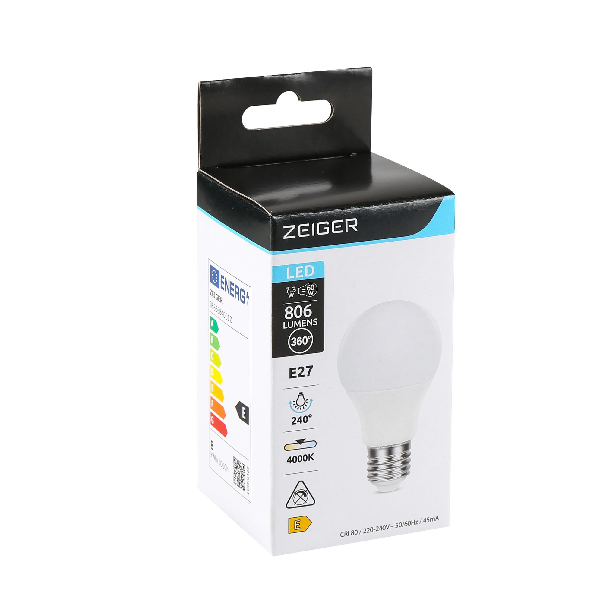 Ampoule LED E27  4000K - ZEIGER 1