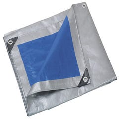 Bâche de Protection 10x15 m - TECPLAST 150MU - Bleue et Verte - Haute  Qualité - Bâche d'extérieur imperméable avec oeillets