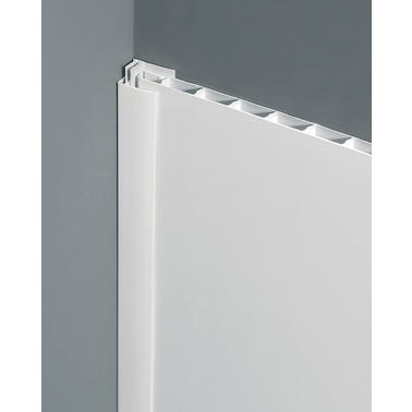 Profil de finition PVC extrémité clipsable blanc Ep.5/8 mm Long.2,6 m - GROSFILLEX 0