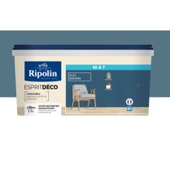 Peinture intérieure multi-supports acrylique mat bleu madura 2,5 L Esprit déco - RIPOLIN 0