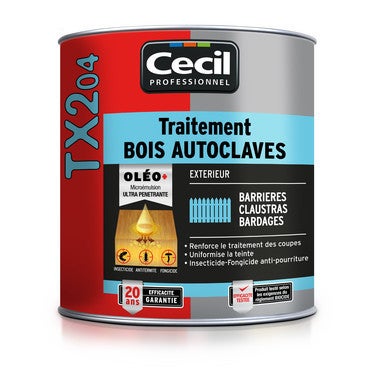 traitement bois autoclaves barriere bardage brun tx204 1 l cecil pro bricoman