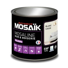 Peinture intérieure multi support acrylique velours blanc cassé 0,5 L Mosaline - MOSAIK 1