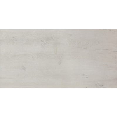 Carrelage intérieur sol et mur blanc effet bois l.30 x L.60,3 cm Roy Bianco