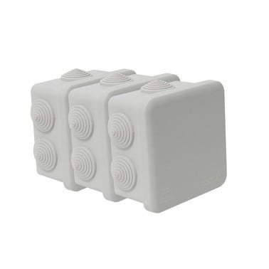 3 boîtes de dérivation étanches en saillie IP54 Dim. 85 x 85 x 45 mm - DEBFLEX 0