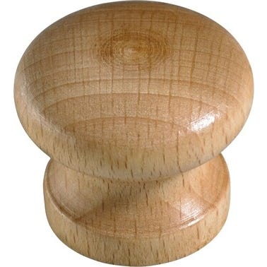 Bouton en bois de hêtre verni Diam.35 mm 1