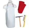 LOT SOUDEUR TABLIER+GANTS+MARTEAU+BROSSE