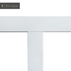 Kit verrière aluminium 3 vitrages clairs inclus hauteur 1080 mm blanc sablé 1