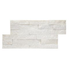 Plaquette de parement pierre naturelle blanc l.18 x L.40 cm Canyon 8 1