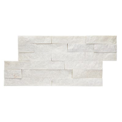 Plaquette de parement pierre naturelle blanc l.18 x L.40 cm Canyon 8
