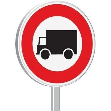 Panneau interdit aux transports de marchandises Diam.650 mm