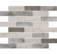 Mosaïque barrettes verre recyclé gris l.26,4 x L.30 cm