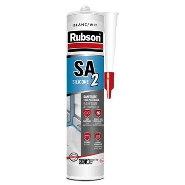 Silicone acétique sanitaire blanc 280 ml SA2 - RUBSON 0