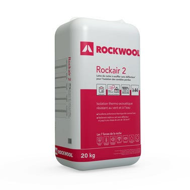 Laine de roche à souffler Rockair 2 lambda 44 R = 7 pour Ep.315 mm 20 kg - ROCKWOOL