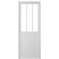 Bloc-porte vitral laqué blanc poussant droit atelier H.204 x l.83 cm 1