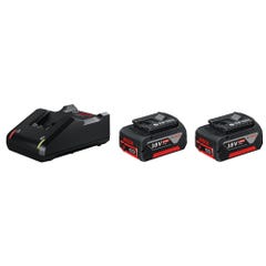 Set 2 batteries GBA 18 V 4 AH + chargeur GAL 18V-40 - 1600A019S0 BOSCH PROFESSIONAL 0
