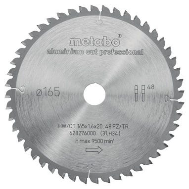 Lame de scie circulaire pour aluminium 165 mm 48 dents alésage 20mm - 628276000 METABO 1