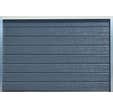 Porte de garage sectionnelle motorisée gris l.300 x H.200 cm Rainuré Woodgrain