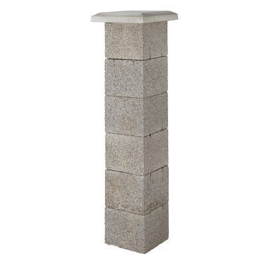 Chapeau plat de pilier gris l.36 x P.36 cm