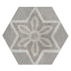 Parement hexagonal gris effet pierre l.15 x L.17,3 cm Cementi 1