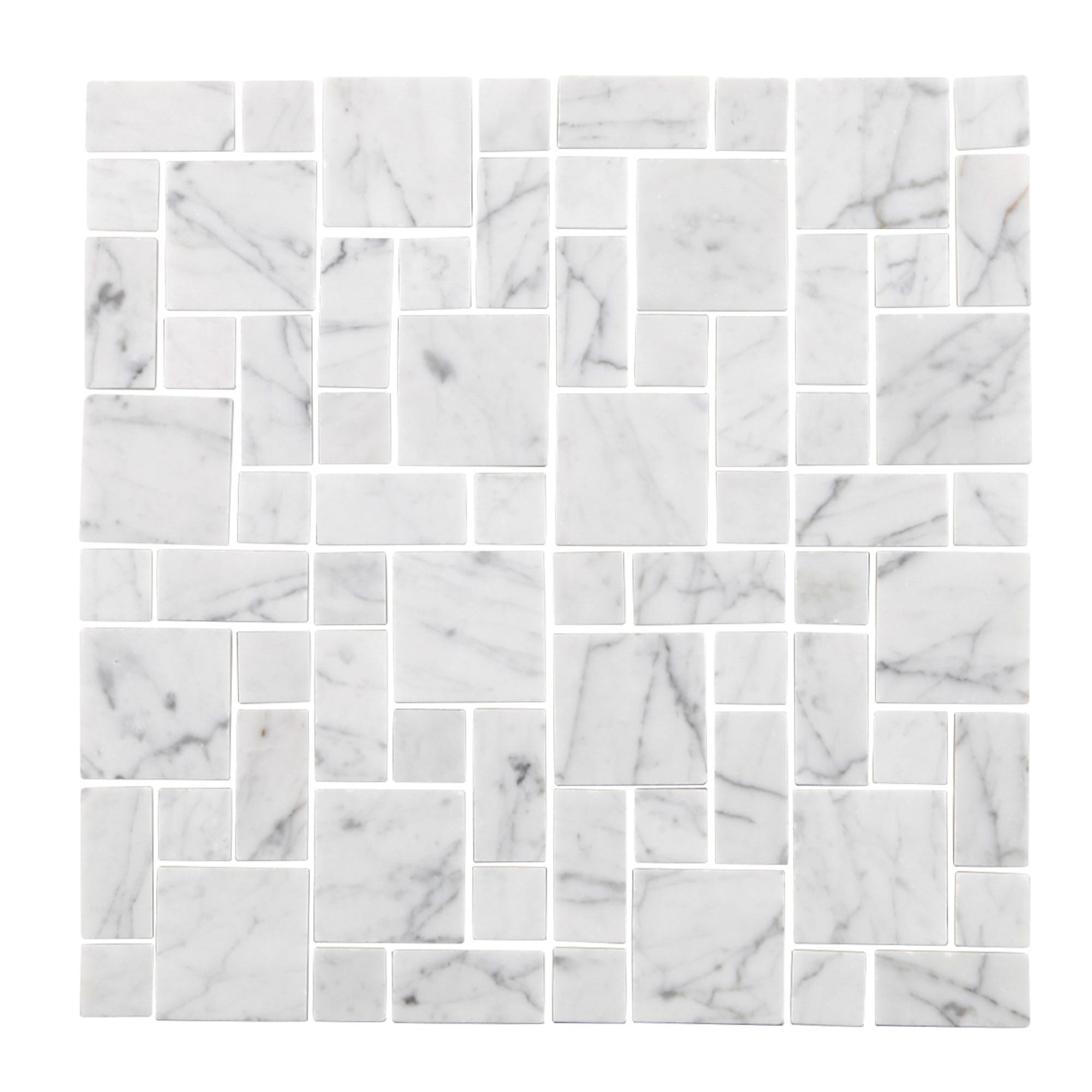 Mosaïque 30 x 30 cm marbre blanc multiformat 1