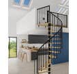 Escalier spirano bois 13m incolo. ø120cm
