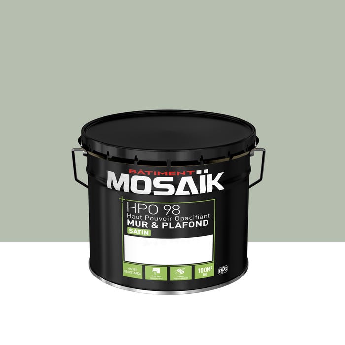 Peinture intérieure satin vert telemark teintée en machine 10L HPO - MOSAIK 1