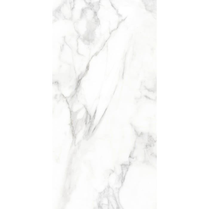 Carrelage intérieur sol et  mur blanc effet marbre l.30 x L.60,4 cm Loop Marmo Bianco 1