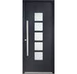 Porte d'entrée aluminium grise poussant droit H.215 x l.90 cm Fuji