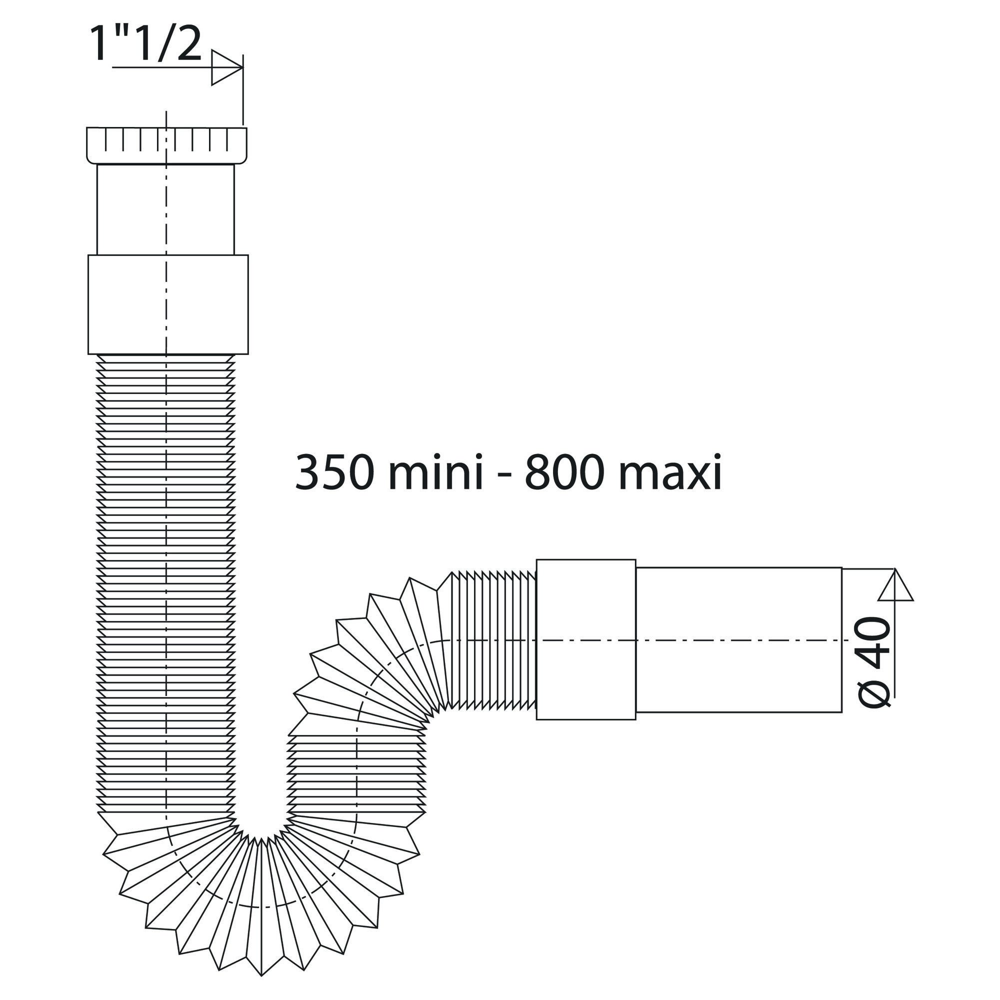 Raccord flexible extenseible pour évier Diam.40 mm - VALENTIN  1