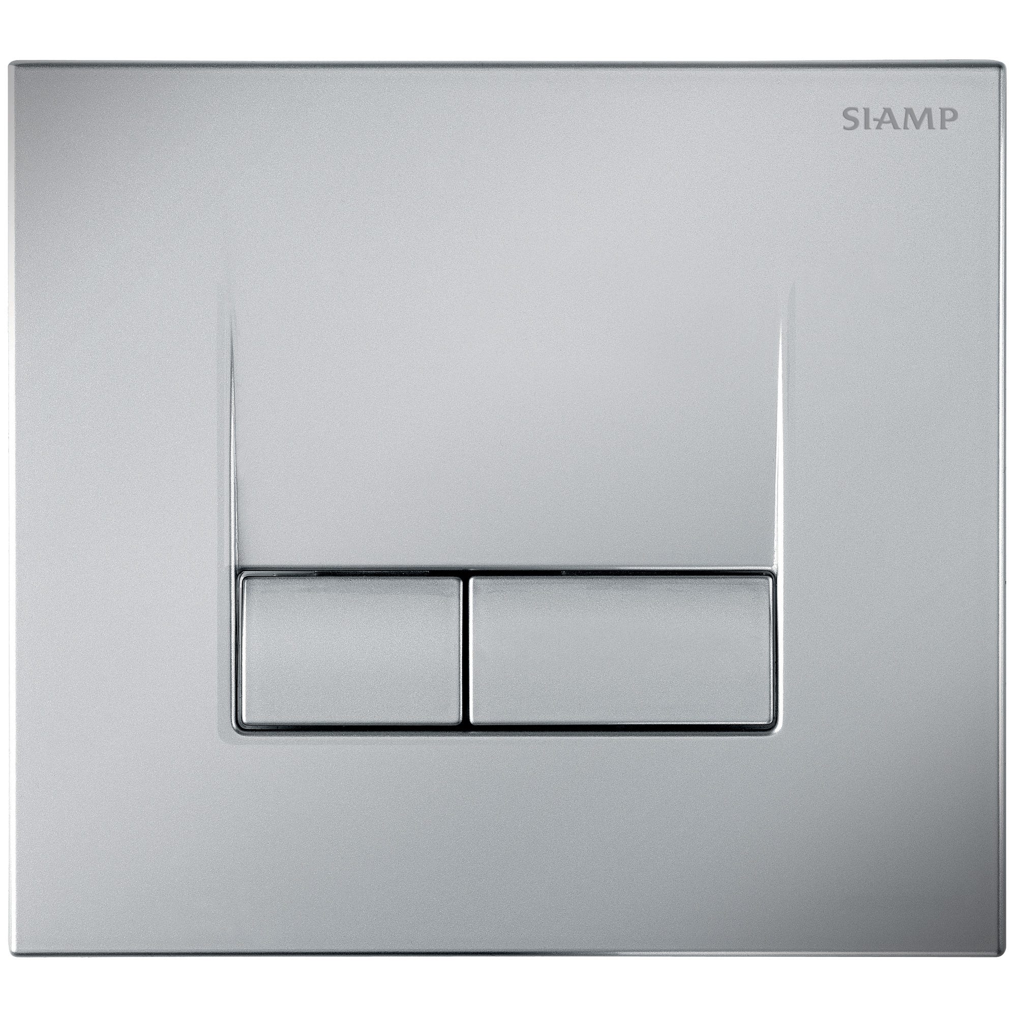 Plaque de commande pour WC suspendu aspect chromé mat clair anti-vandales/anti-empreintes Smart - SIAMP 0