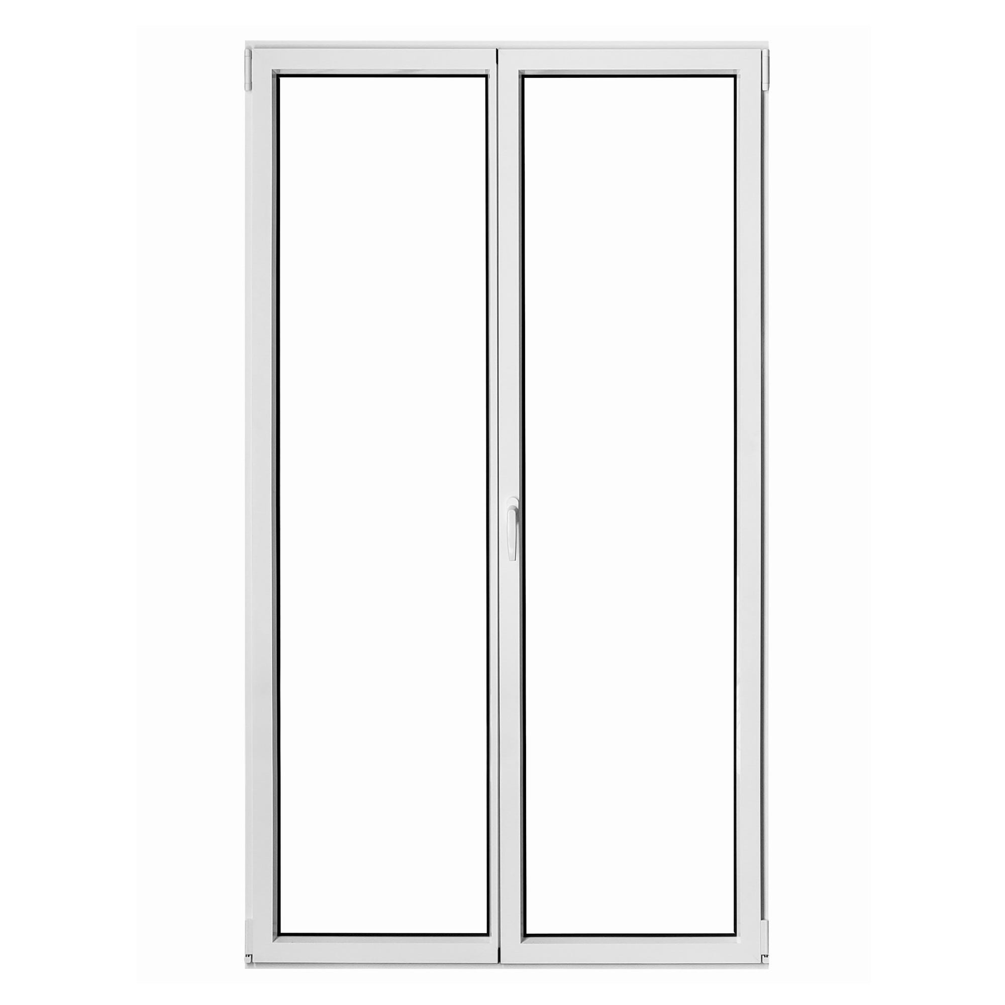 Porte-fenêtre aluminium H.215 x l.120 cm ouvrant à la française 2 vantaux blanc 0