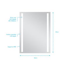 Miroir avec led intégrée 80 x 60 cm ATOS 2