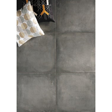 Carrelage intérieur gris effet béton l.61,5 x L.61,5 cm Fattoamano 1